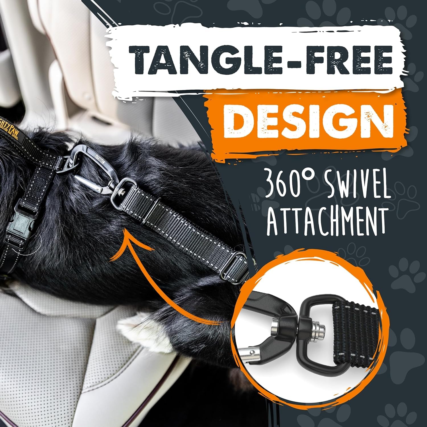 Dog Car Seat Belt - Universal Pet Safety Restraint Made with Durable Seatbelt Material, Featuring All-Metal Hardware and Adjustable Strap, Exceeding Safety Standards for Secure Travel (Black)