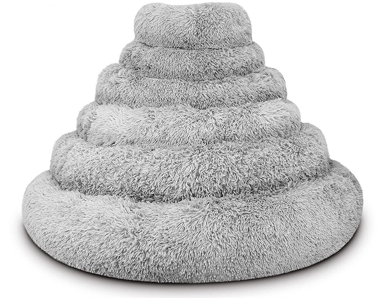 Large Plush Donut Dog Bed - Calming Anti-Anxiety Washable Pet Bed for Cats and Dogs