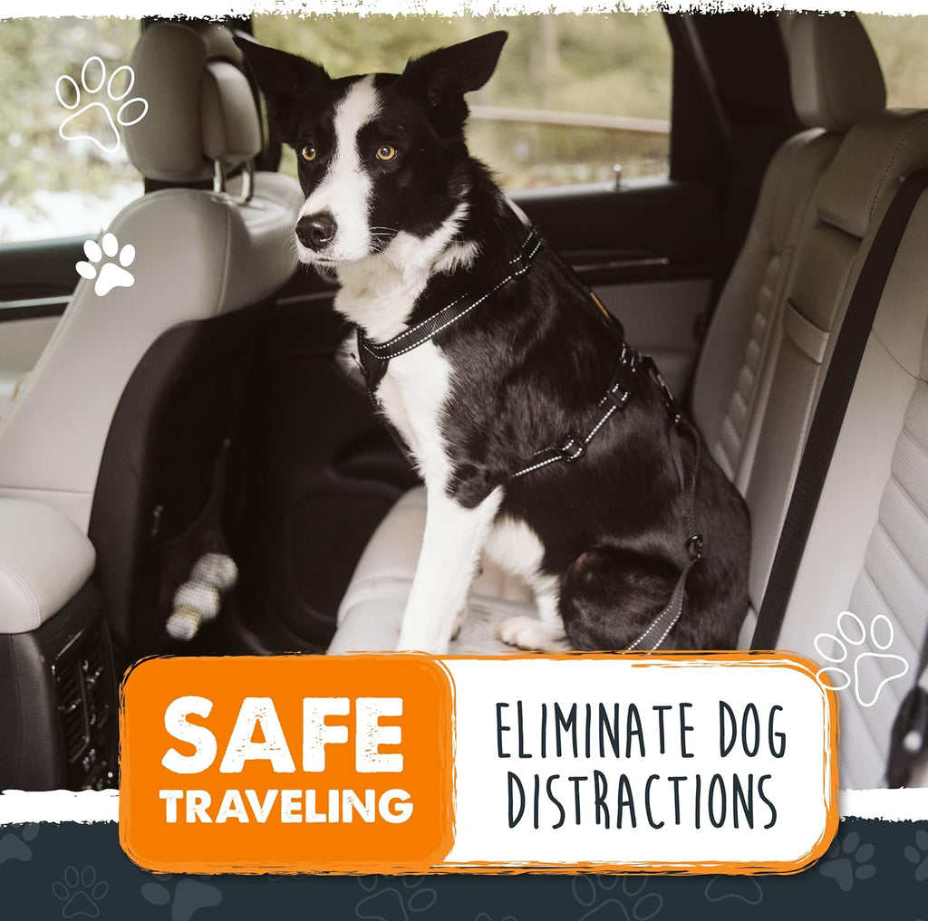 Dog Car Seat Belt - Universal Pet Safety Restraint Made with Durable Seatbelt Material, Featuring All-Metal Hardware and Adjustable Strap, Exceeding Safety Standards for Secure Travel (Black)
