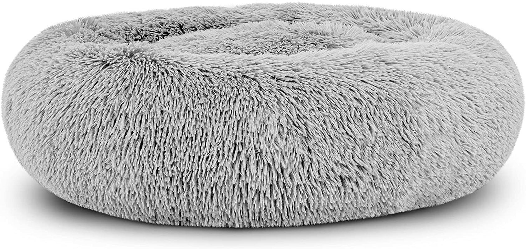 Large Plush Donut Dog Bed - Calming Anti-Anxiety Washable Pet Bed for Cats and Dogs