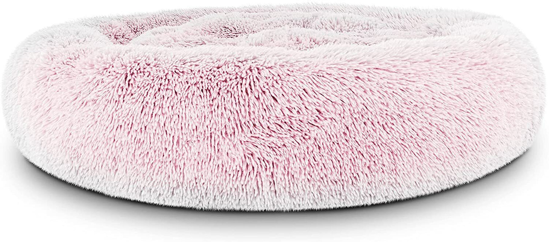 Large Plush Donut Dog Bed - Calming Anti-Anxiety Washable Pet Bed for Cats and Dogs