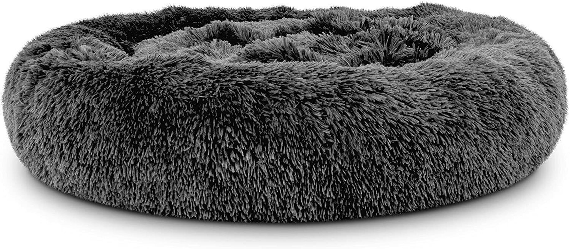 Large Plush Donut Dog Bed - Calming Anti-Anxiety Washable Pet Bed for Cats and Dogs