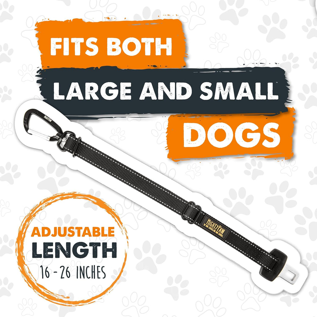 Dog Car Seat Belt - Universal Pet Safety Restraint Made with Durable Seatbelt Material, Featuring All-Metal Hardware and Adjustable Strap, Exceeding Safety Standards for Secure Travel (Black)