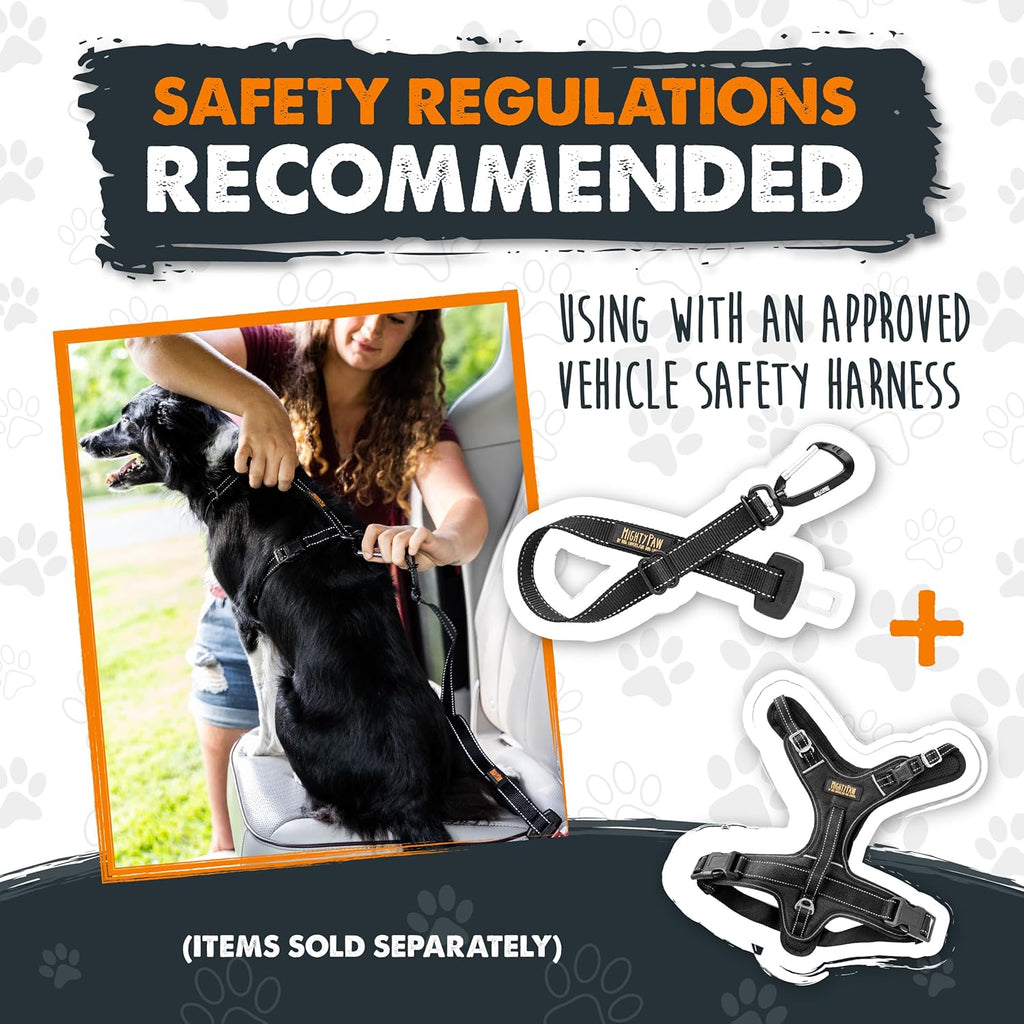 Dog Car Seat Belt - Universal Pet Safety Restraint Made with Durable Seatbelt Material, Featuring All-Metal Hardware and Adjustable Strap, Exceeding Safety Standards for Secure Travel (Black)