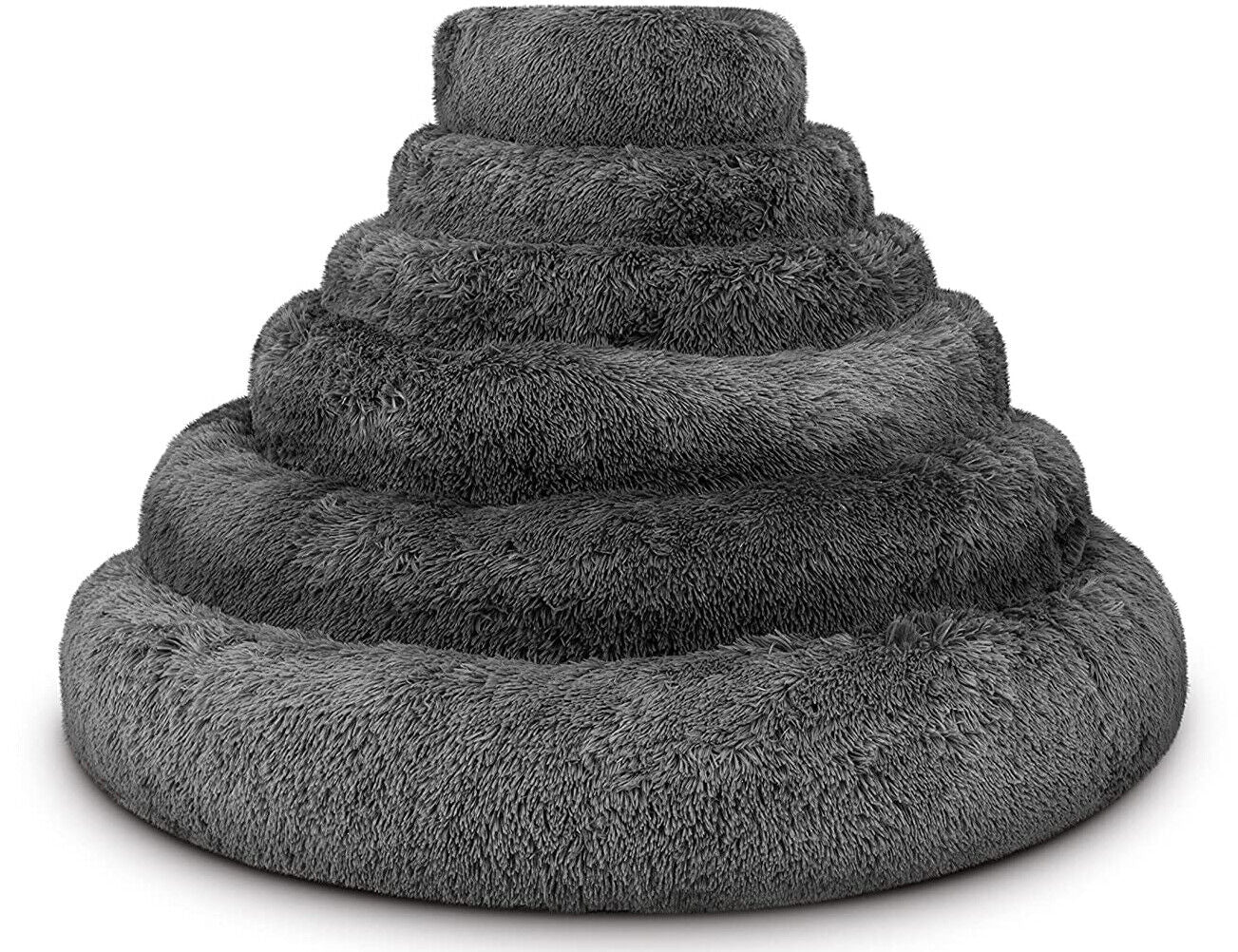 Large Plush Donut Dog Bed - Calming Anti-Anxiety Washable Pet Bed for Cats and Dogs